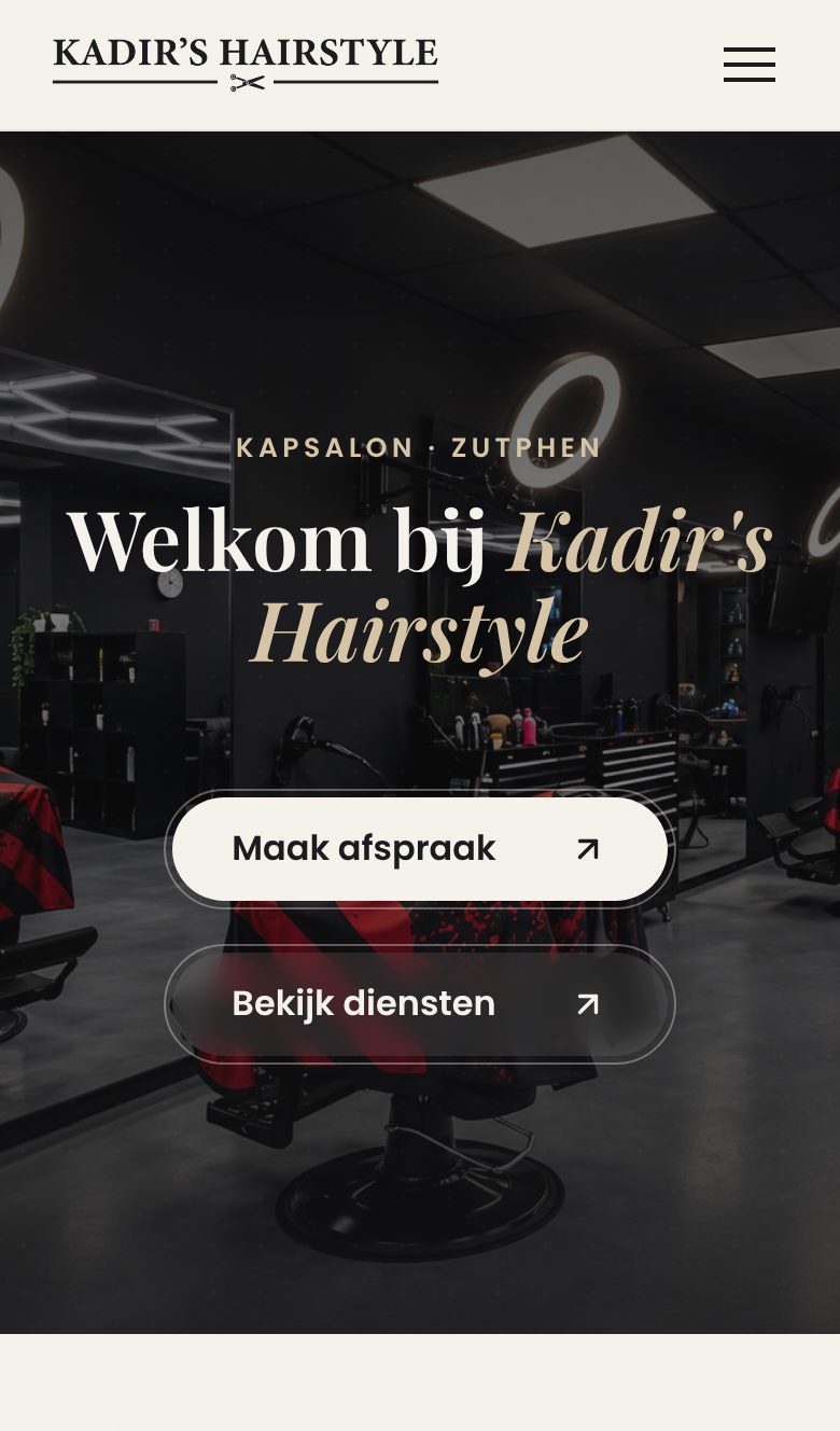 Mobiele weergave van kadirshairstyle.nl