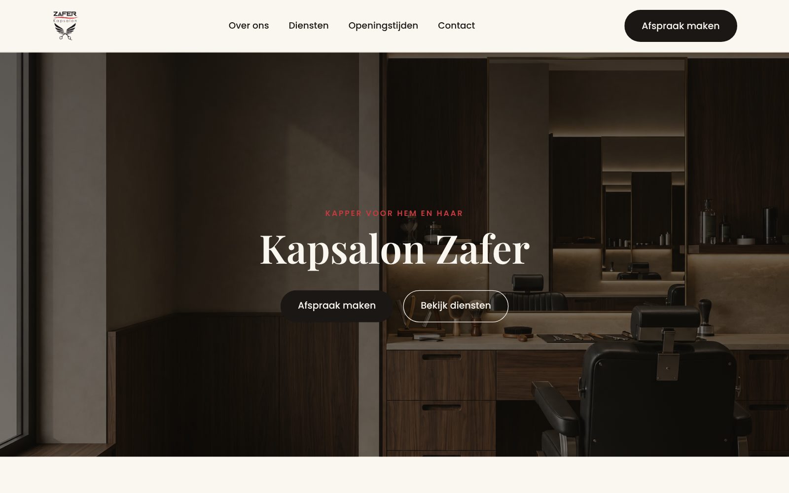 Desktop view of kapsalonzafer.nl
