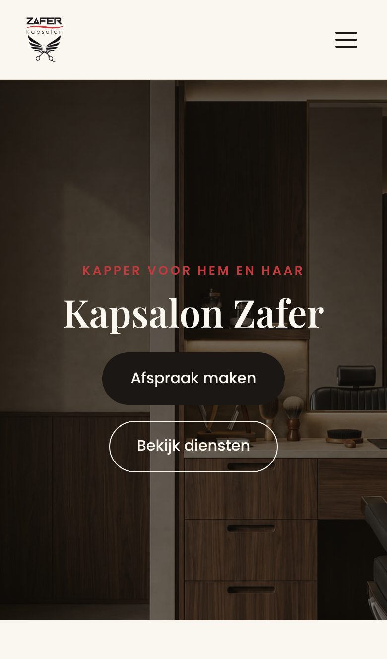 Mobile view of kapsalonzafer.nl