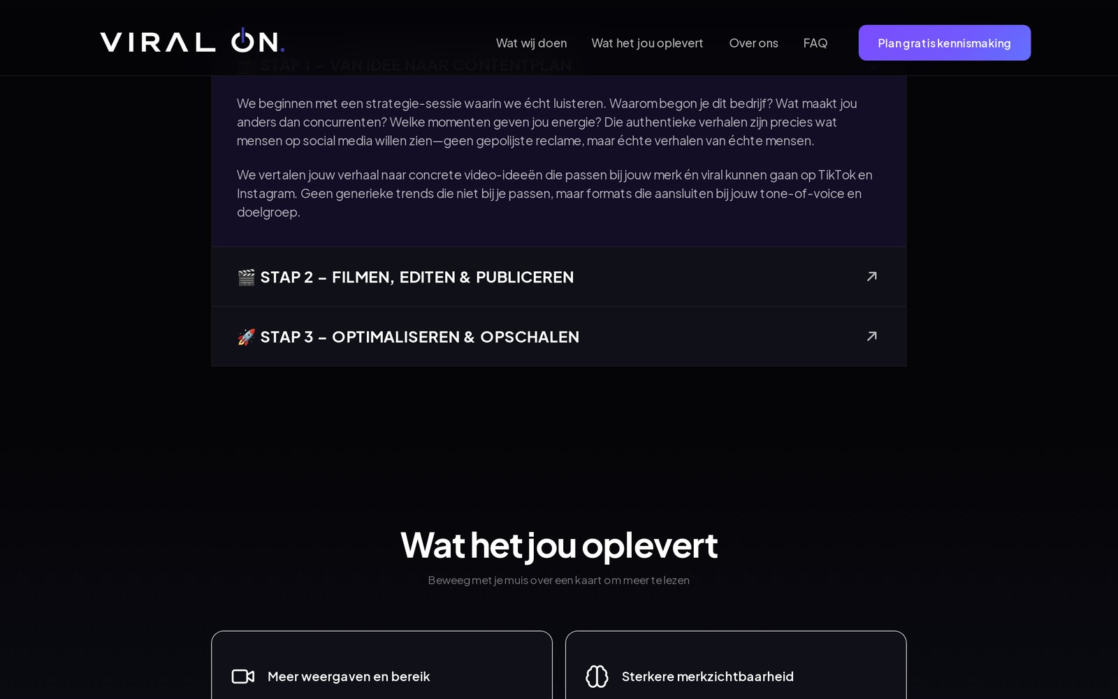 Process section on viralon.nl