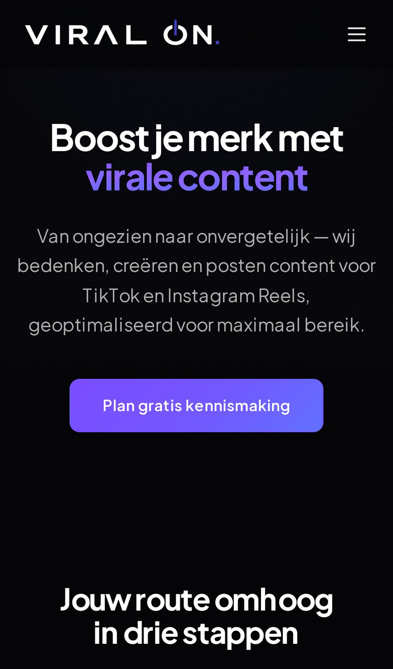 Mobiele weergave van viralon.nl